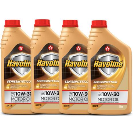 4 Oleos 10w30 Api Sn Semi Sintetico Lt Corola Hilux Civic Palio Havoline - Texaco Menor preço em 4 Oleos 10w30 Api Sn Semi Sintetico Lt Corola Hilux Civic Palio Havoline - Texaco