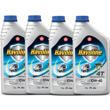 4 Oleos 4t 10w40 Semi Sintetico Api Sl Litro B2w Suzuki Dafra Havoline - Texaco Menor preço em 4 Oleos 4t 10w40 Semi Sintetico Api Sl Litro B2w Suzuki Dafra Havoline - Texaco