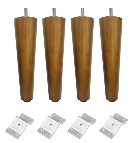 4 Pé Palito Amêndoa Marrom Claro + 4 Chapinha Suporte Inclinador com Ângulo 30cm - Jthome Menor preço em 4 Pé Palito Amêndoa Marrom Claro + 4 Chapinha Suporte Inclinador com Ângulo 30cm - Jthome
