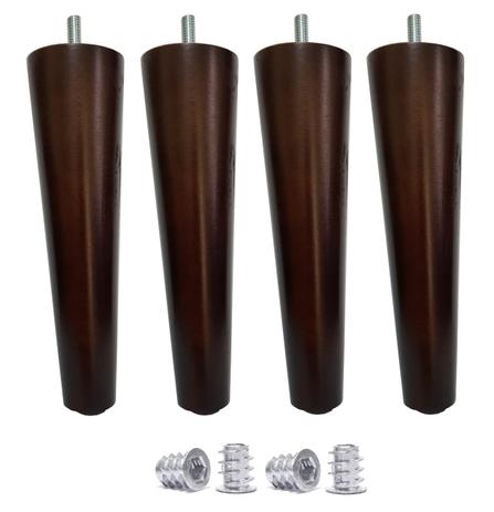 4 Pé Palito Imbúia Marrom Escuro + 4 Bucha Americana Rosca Parafuso Reto 18cm - Jthome Menor preço em 4 Pé Palito Imbúia Marrom Escuro + 4 Bucha Americana Rosca Parafuso Reto 18cm - Jthome