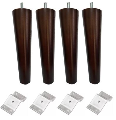 4 Pé Palito Imbúia Marrom Escuro + 4 Chapinha Suporte Inclinador com Ângulo 18cm - Jthome Menor preço em 4 Pé Palito Imbúia Marrom Escuro + 4 Chapinha Suporte Inclinador com Ângulo 18cm - Jthome