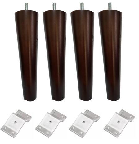 4 Pé Palito Imbúia Marrom Escuro + 4 Chapinha Suporte Inclinador com Ângulo 30cm - Jthome Menor preço em 4 Pé Palito Imbúia Marrom Escuro + 4 Chapinha Suporte Inclinador com Ângulo 30cm - Jthome