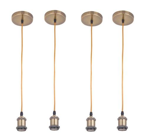 4 Pendente Soquete Ouro Velho E27 Vintage Alumínio Ali65 - Acende a luz Menor preço em 4 Pendente Soquete Ouro Velho E27 Vintage Alumínio Ali65 - Acende a luz