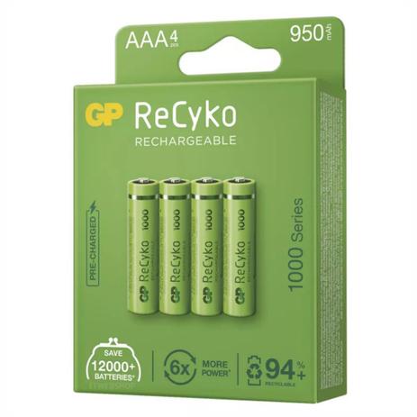 4 Pilhas Recarregáveis GP Recyko Aaa 1000 mAh Originais Palito Prontas pro Uso RTU Menor preço em 4 Pilhas Recarregáveis GP Recyko Aaa 1000 mAh Originais Palito Prontas pro Uso RTU