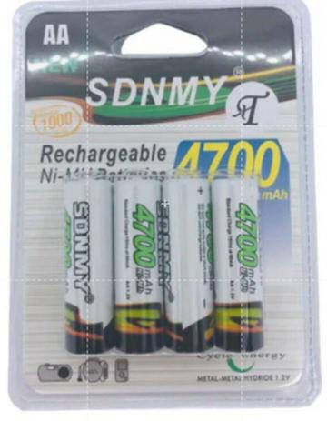 4 Pilhas Recarregável SDNMY AA 4700 mAh Menor preço em 4 Pilhas Recarregável SDNMY AA 4700 mAh