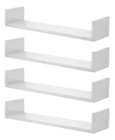 4 Prateleira Nicho U 40cm Branco Livros e decorações - UNN Menor preço em 4 Prateleira Nicho U 40cm Branco Livros e decorações - UNN