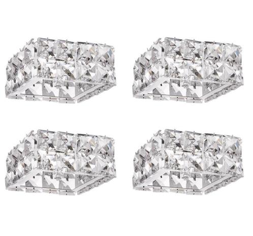 4 Spot Cristal Quadrado Embutir Pastilhas K9 10cm G9 AC629 - Acende a luz Menor preço em 4 Spot Cristal Quadrado Embutir Pastilhas K9 10cm G9 AC629 - Acende a luz