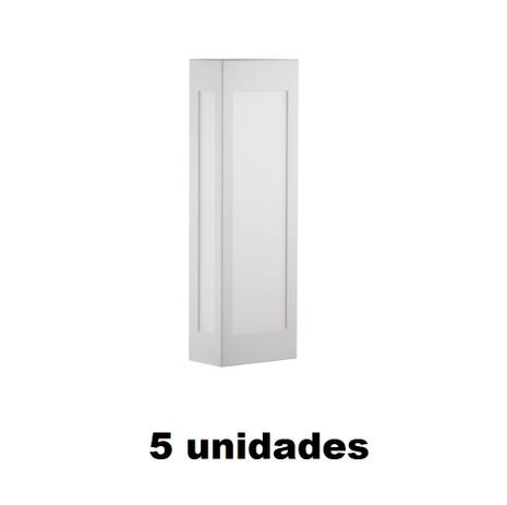 5 Arandela Branca Muro Externa Retangular 40cm E27 Alz65 - Acende A Luz Menor preço em 5 Arandela Branca Muro Externa Retangular 40cm E27 Alz65 - Acende A Luz