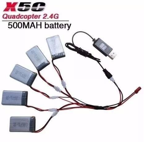 5 Baterias 3.7v 500mah Drone Intruder H18 Candide Carregador - Syma Menor preço em 5 Baterias 3.7v 500mah Drone Intruder H18 Candide Carregador - Syma
