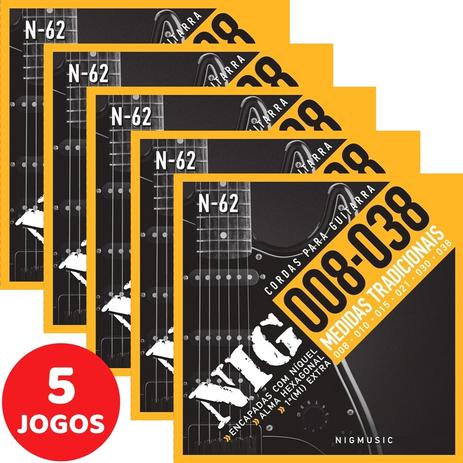 5 Encordoamento Nig P/ Guitarra 08 038 N62 Encapadas Com Níquel Menor preço em 5 Encordoamento Nig P/ Guitarra 08 038 N62 Encapadas Com Níquel