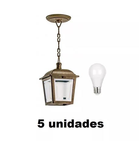 5 Luminaria Pendente Externa Colonial Imbuia Ac992 + 5 Lâmpada Led Branco Frio 7w Stella - Acende A Luz Menor preço em 5 Luminaria Pendente Externa Colonial Imbuia Ac992 + 5 Lâmpada Led Branco Frio 7w Stella - Acende A Luz