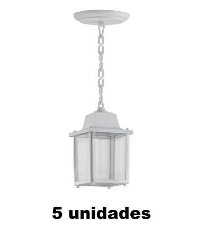 5 Luminaria Pendente Externo Vintage Colonial Injetado Branco Alz16 - Acende a luz Menor preço em 5 Luminaria Pendente Externo Vintage Colonial Injetado Branco Alz16 - Acende a luz