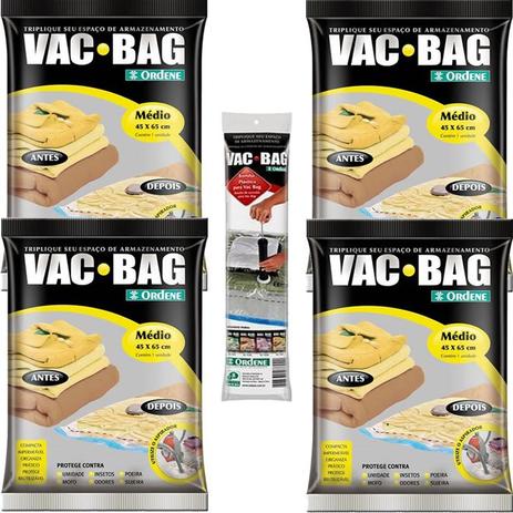 5 Sacos À Vácuo Vac Bag Ordene Médio 45x65 + Bomba Manual é boa?