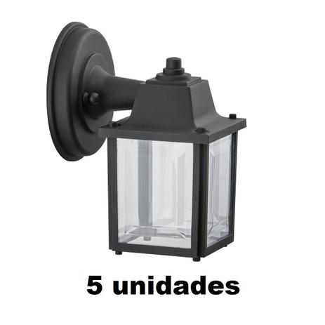 5 Un Luminaria Arandela Externo Colonial Plastico Preto alz17 - Acende a luz Menor preço em 5 Un Luminaria Arandela Externo Colonial Plastico Preto alz17 - Acende a luz