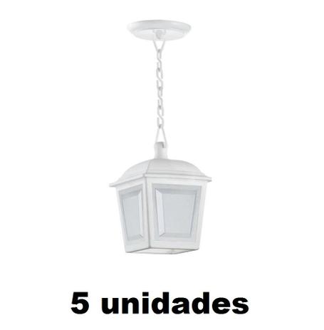 5 Un Luminária Pendente Colonial Externo Termoplástico Branco Ac991 - Acende a luz Menor preço em 5 Un Luminária Pendente Colonial Externo Termoplástico Branco Ac991 - Acende a luz