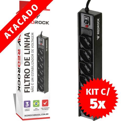 5 Unidades Filtro De Linha 6 Tomadas REDROCK FM1245 Menor preço em 5 Unidades Filtro De Linha 6 Tomadas REDROCK FM1245