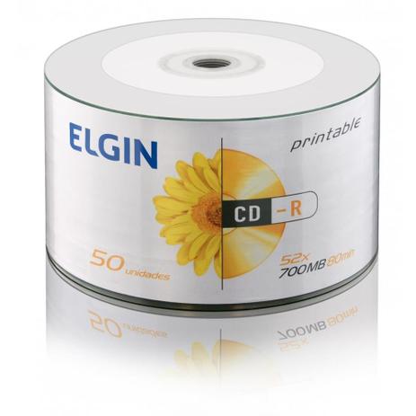 50 Cd-r Elgin printable fullhub 700mb 52x Menor preço em 50 Cd-r Elgin printable fullhub 700mb 52x