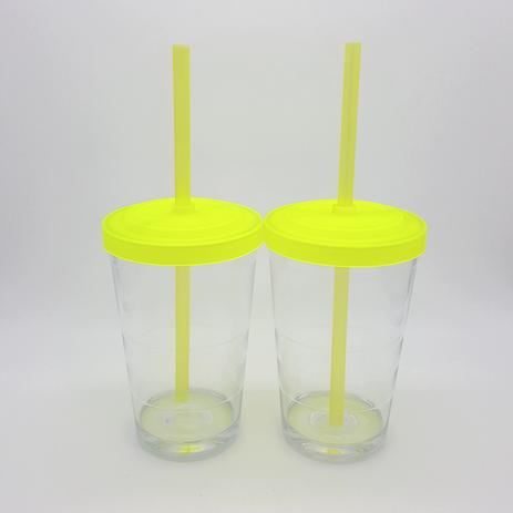 50 Copos com Canudo Reutilizável - Balada Drink Cup Cristal com Tampa Amarelo Fluor - Fabrica de utilidades Menor preço em 50 Copos com Canudo Reutilizável - Balada Drink Cup Cristal com Tampa Amarelo Fluor - Fabrica de utilidades