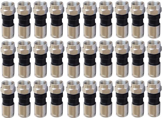 50pcs Conector F Compressão Rg59 Para Cabo Coaxial Comprido - Gc Menor preço em 50pcs Conector F Compressão Rg59 Para Cabo Coaxial Comprido - Gc