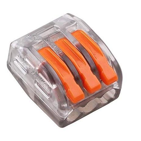50x conector derivacao cristal jack 3 vias tipo wago 222 413 con fio outros informatica magazine luiza