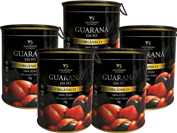 5x Guaraná Em Pó Orgânico 70g 100 Puro - Puranatus Menor preço em 5x Guaraná Em Pó Orgânico 70g 100 Puro - Puranatus