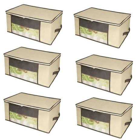 6 Caixa Organizadora Closet Guarda Roupa Edredom Cobertor - Tuca Home Menor preço em 6 Caixa Organizadora Closet Guarda Roupa Edredom Cobertor - Tuca Home