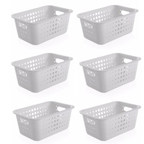 6 Caixa Organizadora Plástico 5l Casa Organize Cesto Closet Branco - Ou Menor preço em 6 Caixa Organizadora Plástico 5l Casa Organize Cesto Closet Branco - Ou