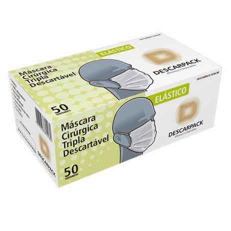 6 caixas Máscara Cirúrgica Tripla Descarpack 50 Un Menor preço em 6 caixas Máscara Cirúrgica Tripla Descarpack 50 Un
