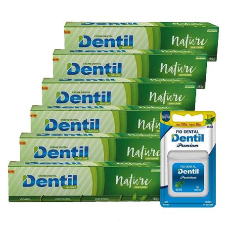 6 Creme Dentil Nature Vegano Stevia 90g + 1 Fio Dental é boa?