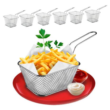 6 Mini Cesto P/ Fritura Fritadeira Peneira Reforçado Porções - without_provider Menor preço em 6 Mini Cesto P/ Fritura Fritadeira Peneira Reforçado Porções - without_provider