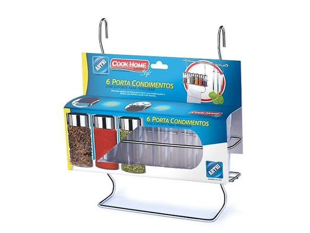 6 Porta Condimentos Com Suporte Para Pendurar Arthi 1435 Menor preço em 6 Porta Condimentos Com Suporte Para Pendurar Arthi 1435