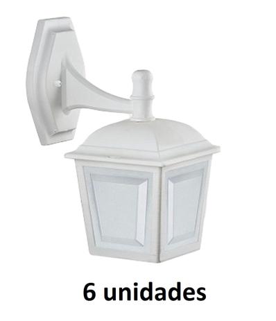 6 Un Arandela Externa Parede Colonial Injetado Branco Ac986 - Acende a luz Menor preço em 6 Un Arandela Externa Parede Colonial Injetado Branco Ac986 - Acende a luz