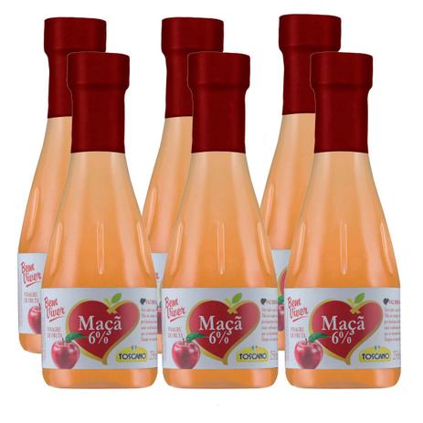 Menor preço em 6 Vinagre De Maça Bem Viver 250ml Cada - 6 De Acidez - Toscano