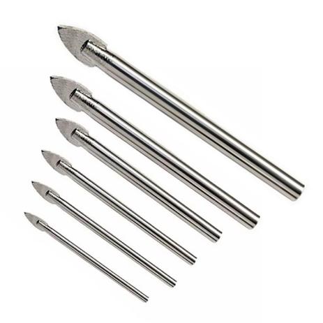6x Broca para Vidro Porcelanato e Cerâmica Haste Cilindrica 3 a 10mm MTX Kit 6 Peças Menor preço em 6x Broca para Vidro Porcelanato e Cerâmica Haste Cilindrica 3 a 10mm MTX Kit 6 Peças