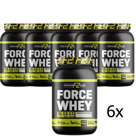 6x force whey 48gr proteina 900gr - morango - F2-force full Menor preço em 6x force whey 48gr proteina 900gr - morango - F2-force full