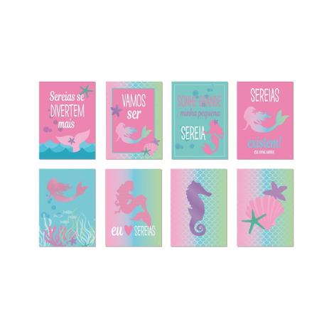 8 Cartazes Decorativo Sereia 25X35Cm Dec. Festas - Cromus Menor preço em 8 Cartazes Decorativo Sereia 25X35Cm Dec. Festas - Cromus