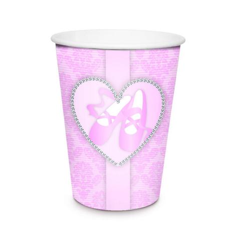 Menor preço em 8 Copo Papel Ballet 240ml  Decoração Festas - Cromus