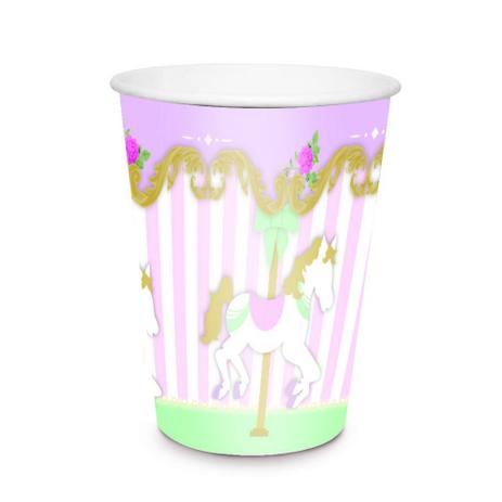 8 Copo Papel Carrossel 240ml Decoração Festas - Cromus Menor preço em 8 Copo Papel Carrossel 240ml Decoração Festas - Cromus