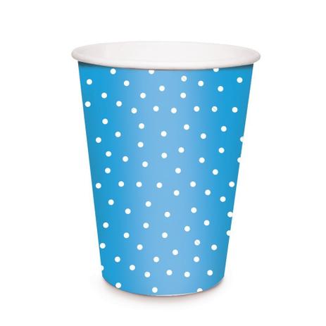8 Copos Papel Bolinhas Azul 240Ml Dec. Festas - Cromus Menor preço em 8 Copos Papel Bolinhas Azul 240Ml Dec. Festas - Cromus