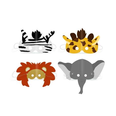 8 Kit Mascaras Safari 23X35,5 Decoração Festas - Cromus Menor preço em 8 Kit Mascaras Safari 23X35,5 Decoração Festas - Cromus
