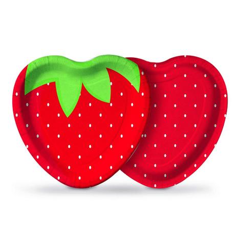 8 Prato Coração Pic Nic Morango 18cm Decoração Festas - Cromus Menor preço em 8 Prato Coração Pic Nic Morango 18cm Decoração Festas - Cromus