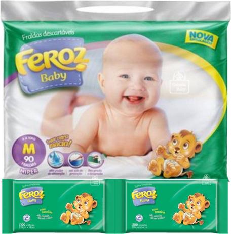 90 Fraldas Feroz Baby Tam M + 200 Toalhas Umedecidas é boa?