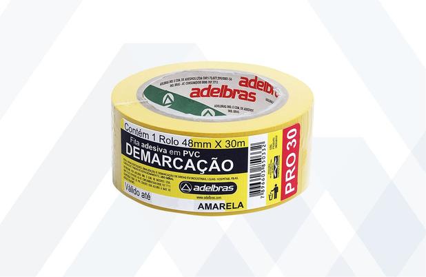 910 Fita Adesiva Para Demarcação De Solo Adelbras 48mm X 30m Menor preço em 910 Fita Adesiva Para Demarcação De Solo Adelbras 48mm X 30m