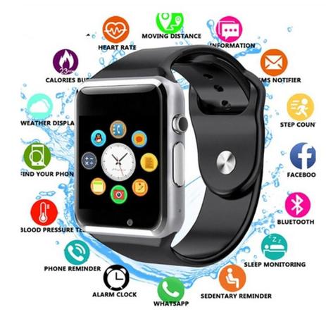 A1 Relógio Smartwatch, Android, Notificações, Bluetooth, Camera - Smart watch Menor preço em A1 Relógio Smartwatch, Android, Notificações, Bluetooth, Camera - Smart watch