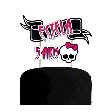 A1-Topper para Bolo Monster High - Vem festejar Menor preço em A1-Topper para Bolo Monster High - Vem festejar