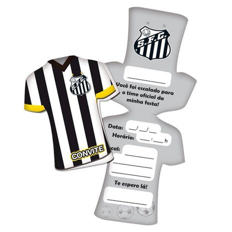 A2-Convite Camisa Santos c/ 08 unidades - Festcolor Menor preço em A2-Convite Camisa Santos c/ 08 unidades - Festcolor