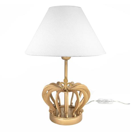 Abajur Coroa Dourada Cúpula Branca Quarto Bebê Infantil Menino Menina - Potinho de mel Menor preço em Abajur Coroa Dourada Cúpula Branca Quarto Bebê Infantil Menino Menina - Potinho de mel