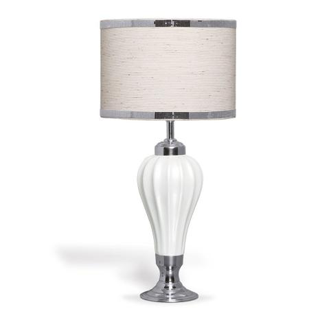 Abajur de Cerâmica Luminária com Cúpula em Tecido - Jd decorações Menor preço em Abajur de Cerâmica Luminária com Cúpula em Tecido - Jd decorações