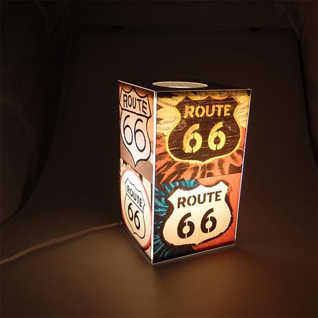 Abajur Luminária de Mesa Decorativo em MDF Route 66 25x15Cm - Maisaz Menor preço em Abajur Luminária de Mesa Decorativo em MDF Route 66 25x15Cm - Maisaz