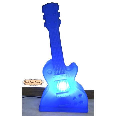 Abajur / Luminária Guitarra Azul - Nacional Menor preço em Abajur / Luminária Guitarra Azul - Nacional